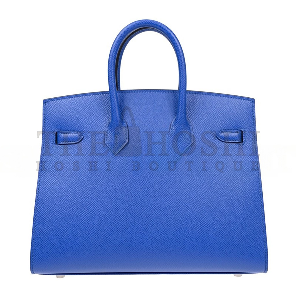 H**me5 BIRKIN 25 EPSOM LEATHER GREEK BLUE SILVER BUCKLE BAG BK2571EPSSO (25*20*13cm) Master Quality